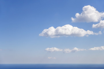 The nice sky with blue sea in Turkey.