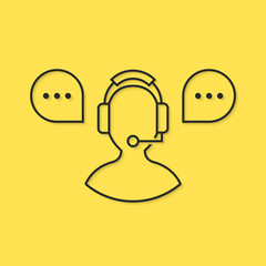 assistant icon from black thin line