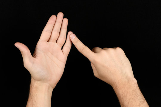 The language of the deaf English version of the gesture the letter U Signaling BSL