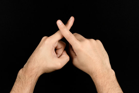 The language of the deaf English version of the gesture the letter X Signaling BSL