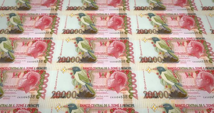 Banknotes of twenty thousand dobras santotomense of Saint Thomas and Prince