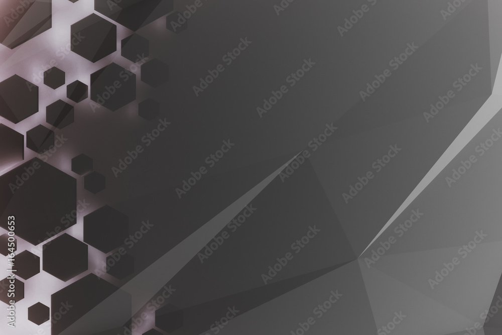 Poster Grey hexagonal background