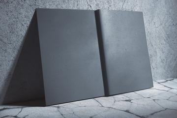 Gray hardcover notebook side