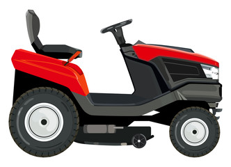 Red lawnmower