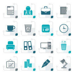 Stylized Business and office icons - vector icon set