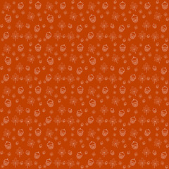 Illustration. Autumn. Seamless pattern with acorn and maple leaf