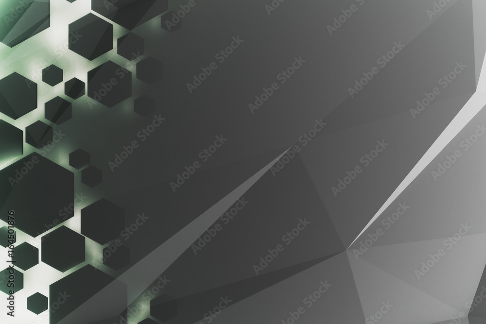 Poster gray hexagonal backdrop
