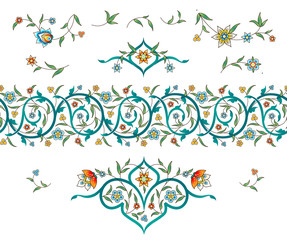 Vector seamless border in Eastern style.