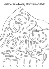 Rätsel – Labyrinth – Wandern auf den Berg