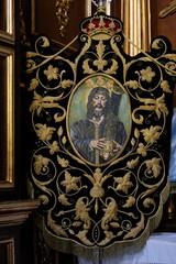 MARBELLA, ANDALUCIA/SPAIN - JULY 6 : Tapestry of Christ in the Church of the Encarnacion in Marbella Spain on July 6, 2017