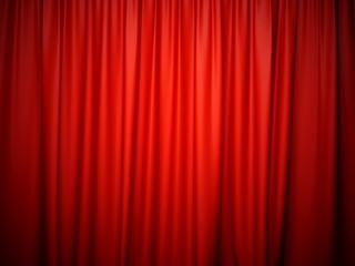 3D rendering red stage curtain