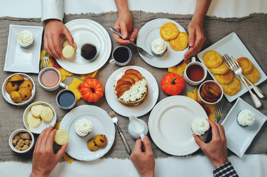 Autumn sweets and baking celebration frends concept