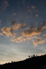 Sunset skyes in rio de janeiro with mountains