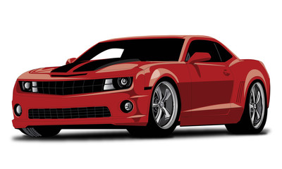 Modern Sports Car Vector Illustration with single layer background color for easy changing