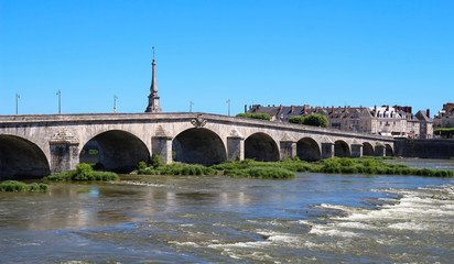 Fototapeta na wymiar The Jacques Gabriel Bridge in Blois, France.