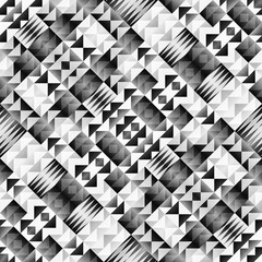 Ethnic Tribal Seamless Pattern. Geometric Ornamental illustration. Black and White Stylish Texture