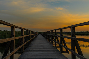Obraz premium Sonnenuntergang Federsee Bad Buchau