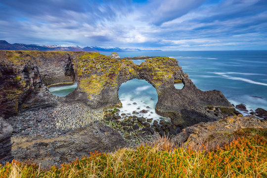Gatklettur arch rock near Hellnar, Snaefellsnes Peninsula, Iceland