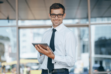 Fototapeta premium businessman with tablet