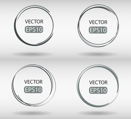 Set of Hand Drawn Scribble Circles. Vector design elements
