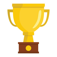 Winner trophy award gold cup on the stand cartoon flat icon element for sport award trophy design vector illustration
