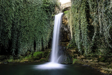 mysterious cascade in the Tobera town in Burgos, castilla and Leon, Spain.
