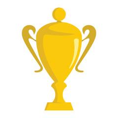 Winner trophy award gold cup cartoon flat icon element for sport award trophy design vector illustration