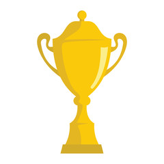 Winner trophy award gold cup cartoon flat icon element for sport award trophy design vector illustration