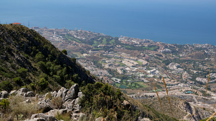 View of the Spanish Coastline from Mount Calamorro near Benalmadena