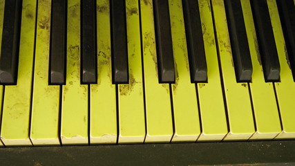 Old and dirty Piano Keys
