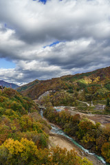 秋の不動大橋から見た風景