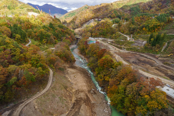 秋の不動大橋から見た風景