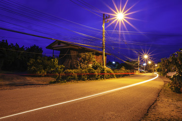 Road with light on the way