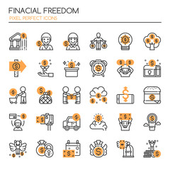 Financial Freedom , Thin Line and Pixel Perfect Icons.