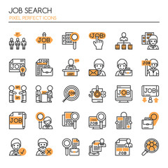 Job Search , Thin Line and Pixel Perfect Icons
