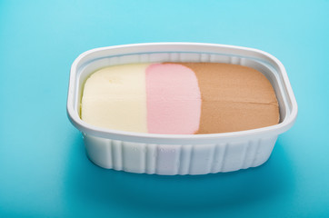multi-color ice cream on blue backgrond