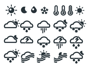 Set of weather widget icons. Vector
