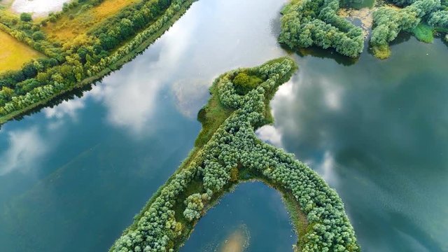 Lush Lake Islands Aerial View