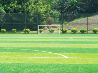 goal of an outdoor soccer field