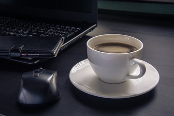 coffee cup on the desk