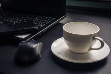 coffee cup on the desk