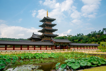 Naklejka premium Buyeo, Korea - Baekje Cultural Heritage Complex.