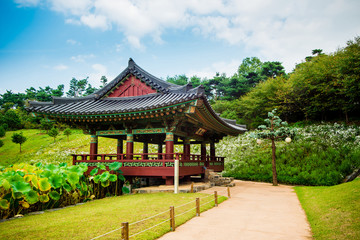Fototapeta na wymiar Buyeo, Korea - Baekje Cultural Heritage Complex.