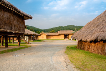 Fototapeta na wymiar Buyeo, Korea - Sabiseong Fortress of Baekje Cultural Heritage Complex.