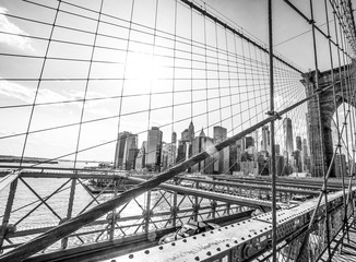 New York Brooklyn Bridge on a sunny day