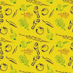 Vector pattern barbecue party,seamless bbq background