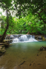 Fototapeta na wymiar Huay Mae Kamin waterfall in Khuean Srinagarindra National Park, Kanchanaburi, Thailand