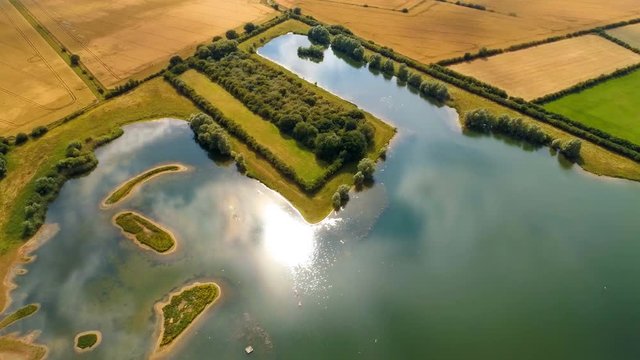 Natural Lake from Above, Aerial View