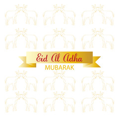 Eid-ul-adha greeting card with goat.