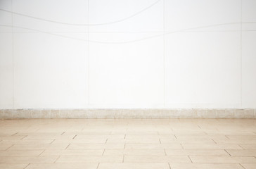 Fototapeta premium Cream color empty space with tile